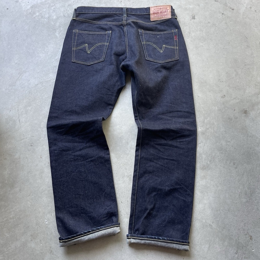Iron Heart Selvedge Jeans IH-777S-142 W35 L30 Slim Tapered Dark Indigo Raw